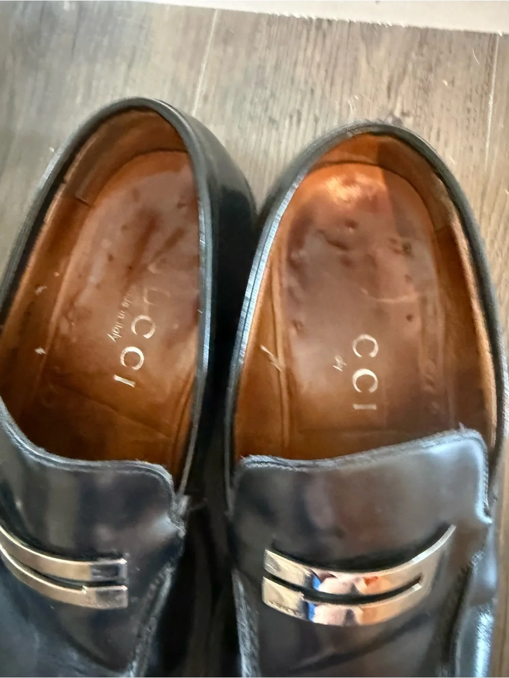 Gucci Men’s Vintage Big G Patent Leather Loafers Size 8.5